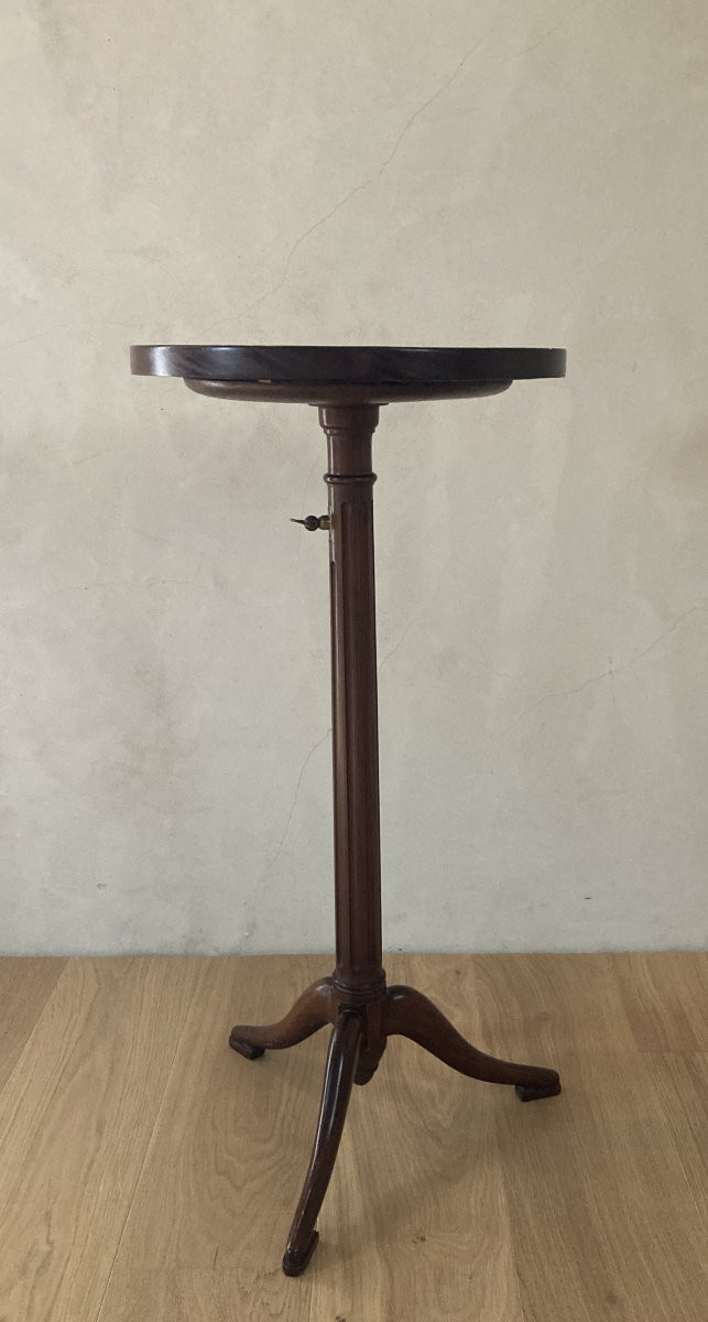 Mahogany Side Table With Adjustable Legs-photo-6