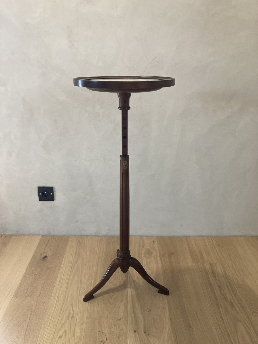 Mahogany Side Table With Adjustable Legs