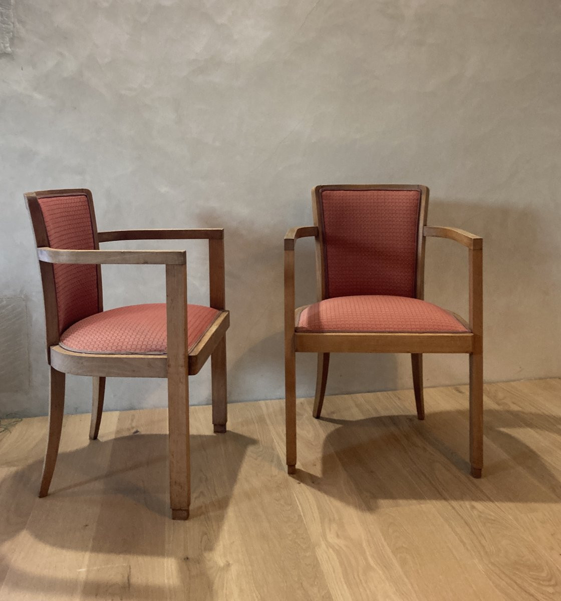 Pair Of Bridge Chairs 1930/40 Light Wood.-photo-2