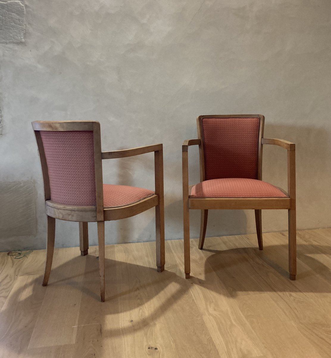 Pair Of Bridge Chairs 1930/40 Light Wood.-photo-3