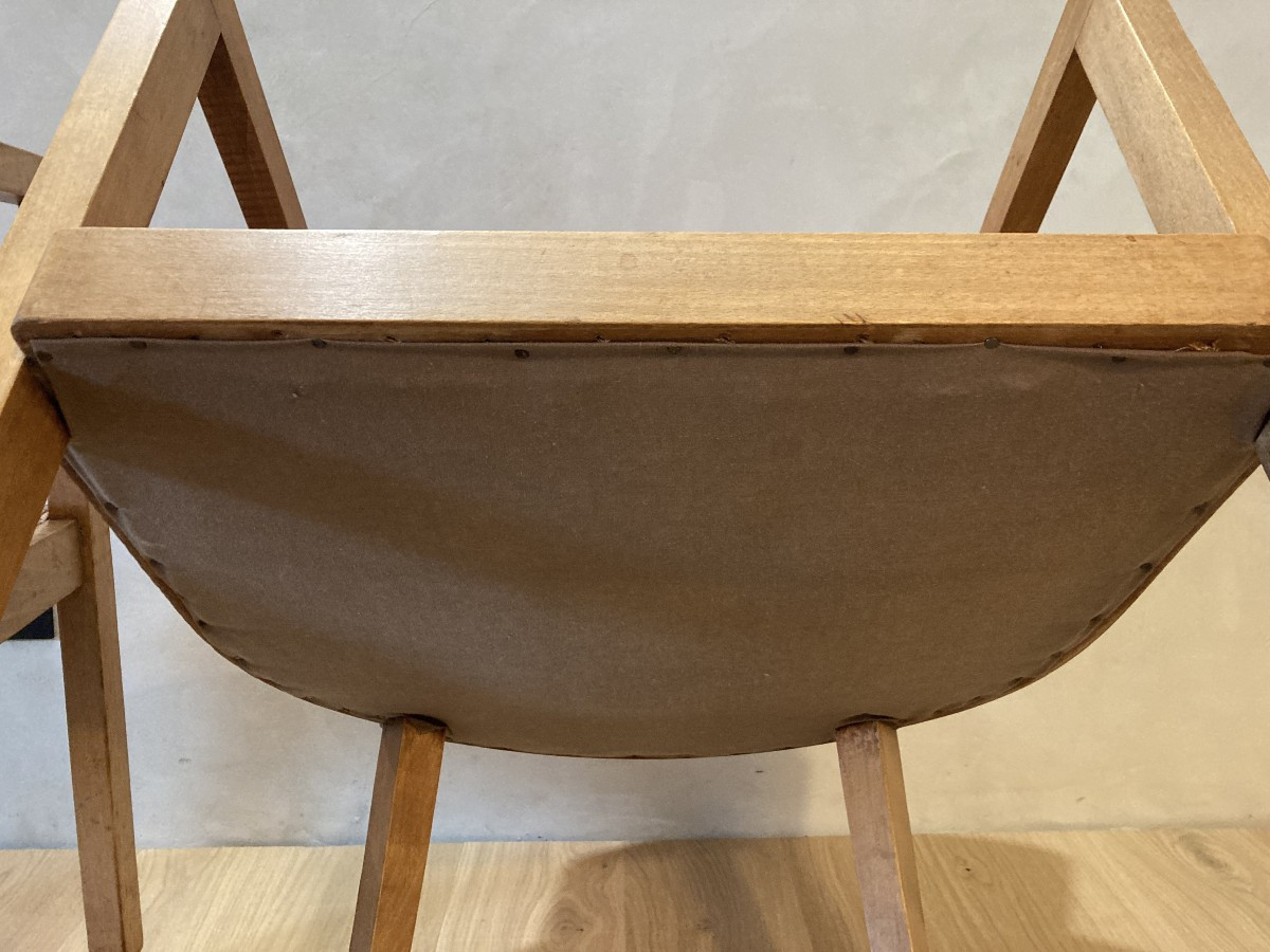 Pair Of Bridge Chairs 1930/40 Light Wood.-photo-8