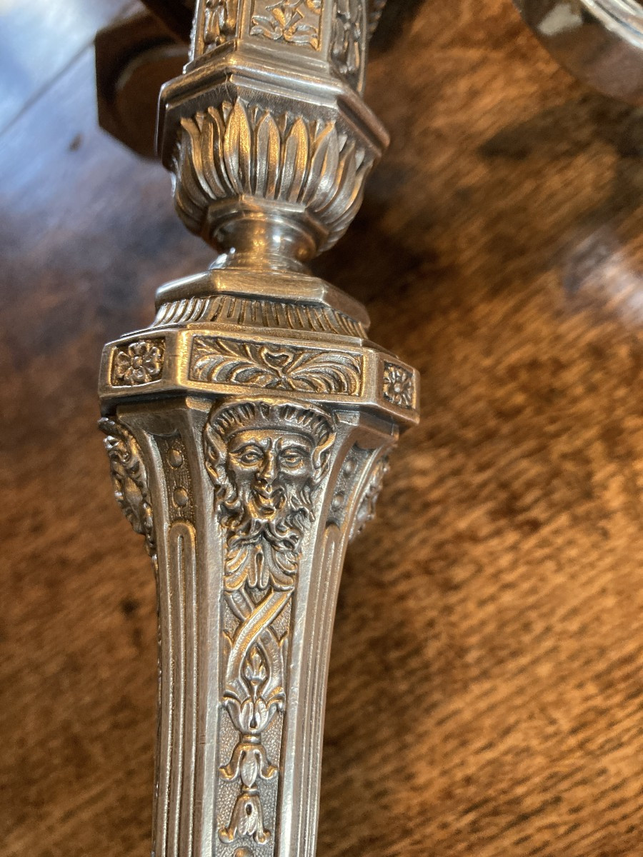 Christofle - Pair Of Dupérier Candelabra.-photo-4