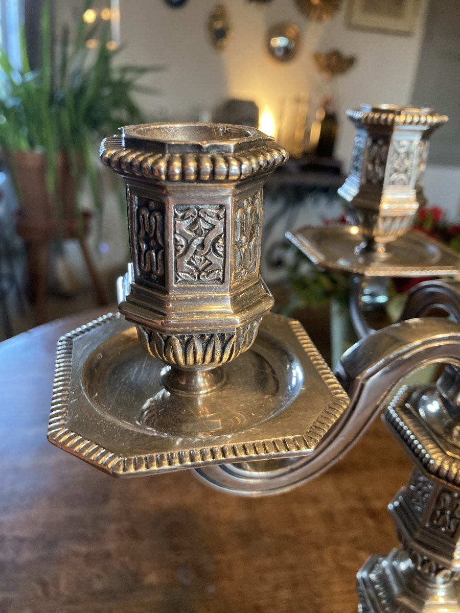 Christofle - Pair Of Dupérier Candelabra.-photo-1