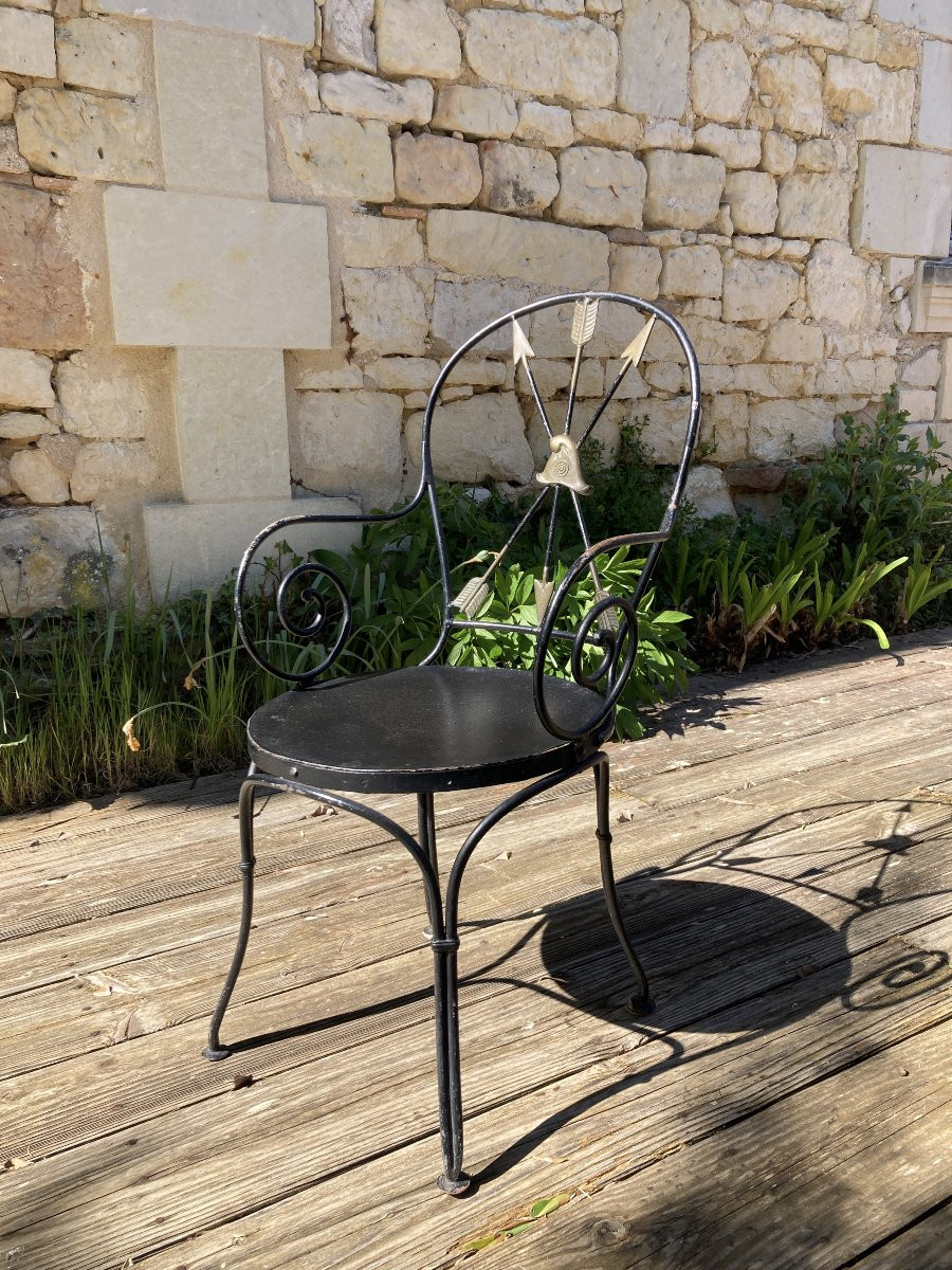 Table And 6 Forged Armchairs Revolutionary Attributes.-photo-2