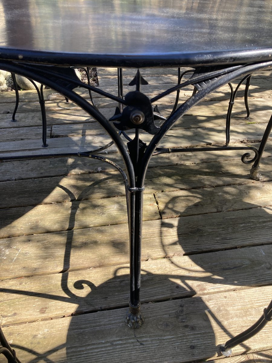 Table And 6 Forged Armchairs Revolutionary Attributes.-photo-4