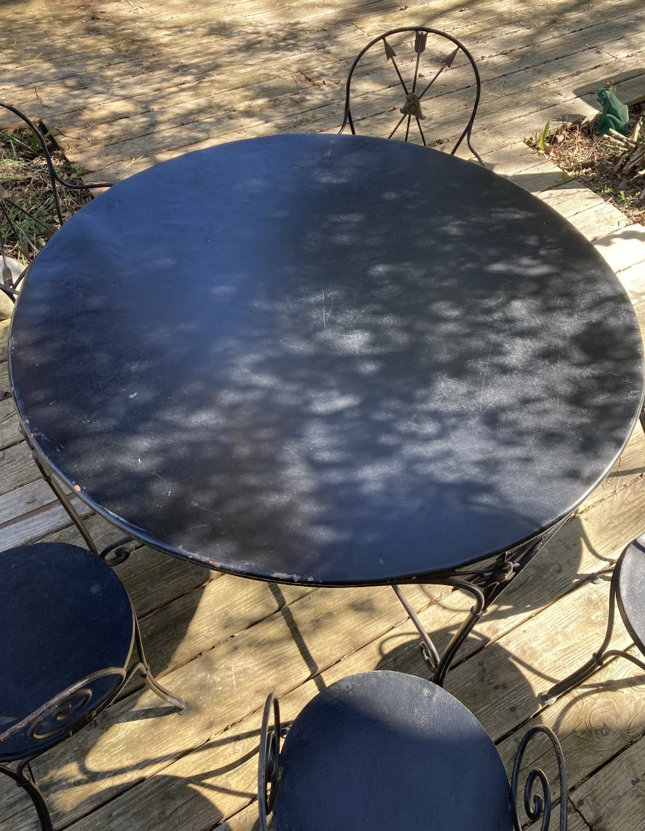 Table And 6 Forged Armchairs Revolutionary Attributes.-photo-5