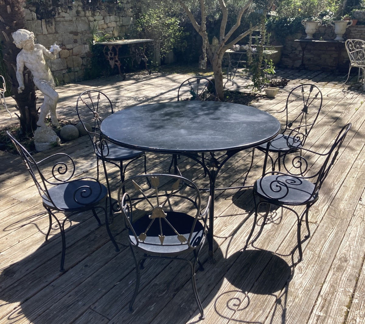 Table And 6 Forged Armchairs Revolutionary Attributes.