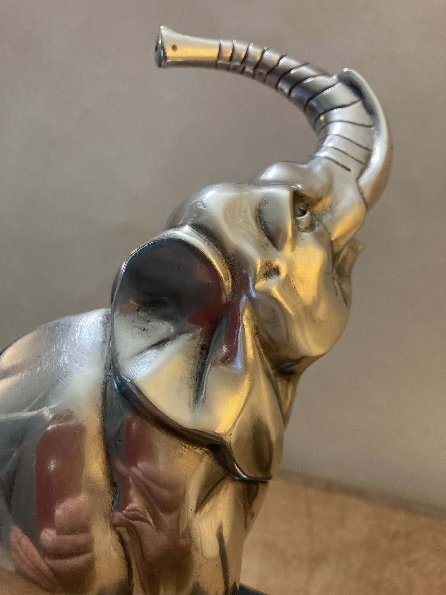 Louis Fontinelle - Éléphant de cirque bronze argenté porte-stylo-photo-2