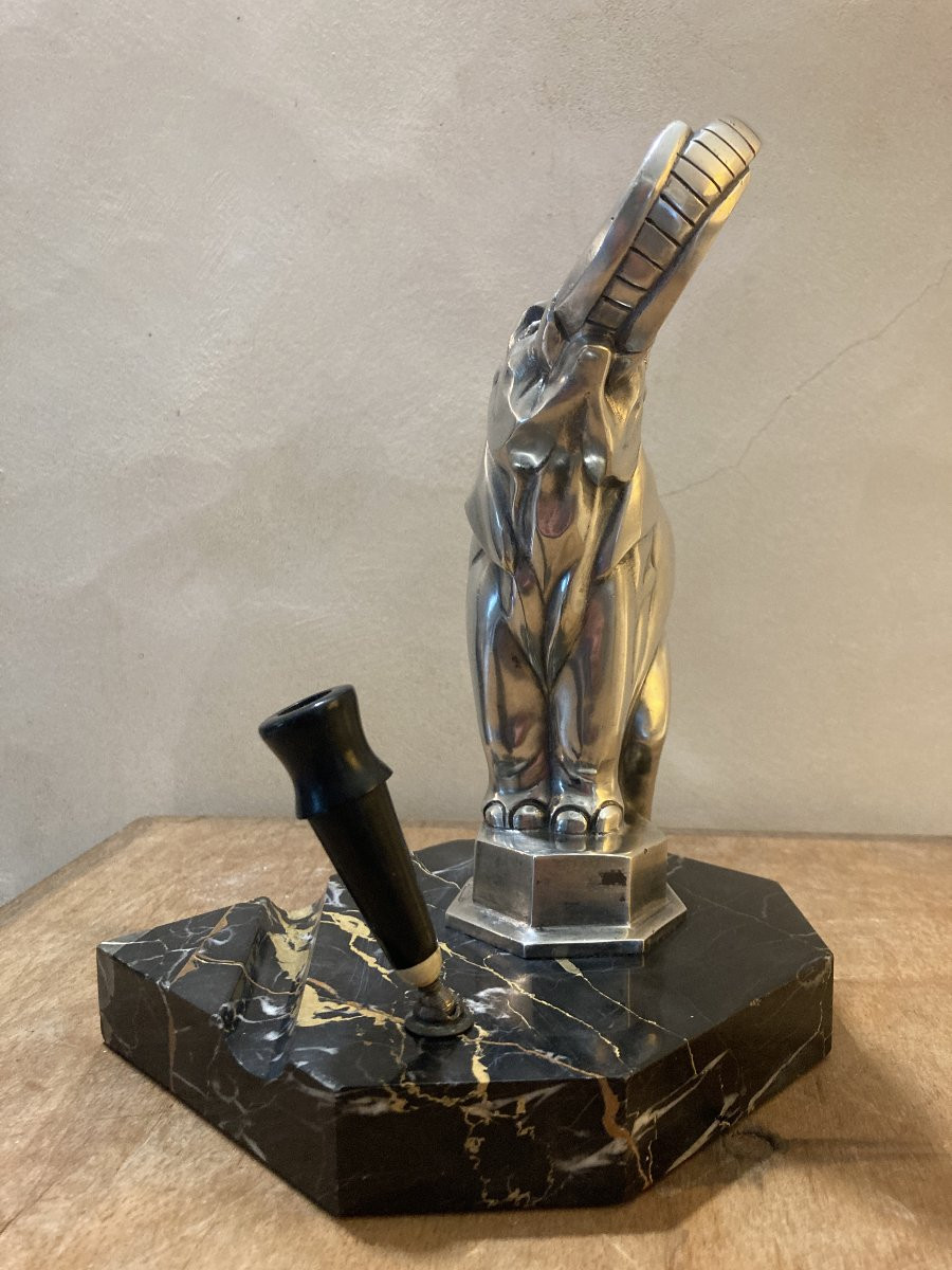 Louis Fontinelle - Éléphant de cirque bronze argenté porte-stylo-photo-3