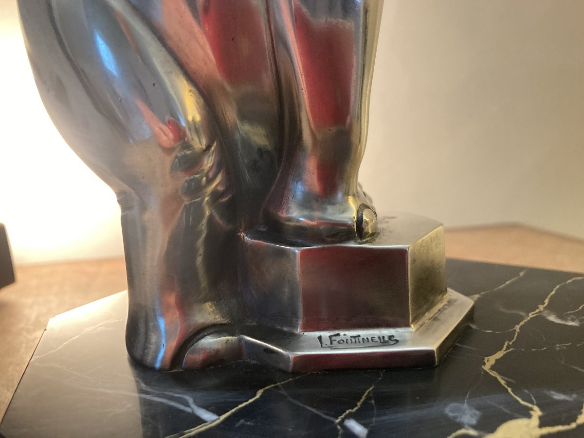 Louis Fontinelle - Éléphant de cirque bronze argenté porte-stylo-photo-7