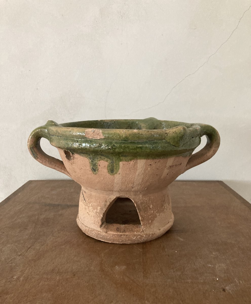 Réchaud à braise - Terre vernissée - XIXème-photo-1
