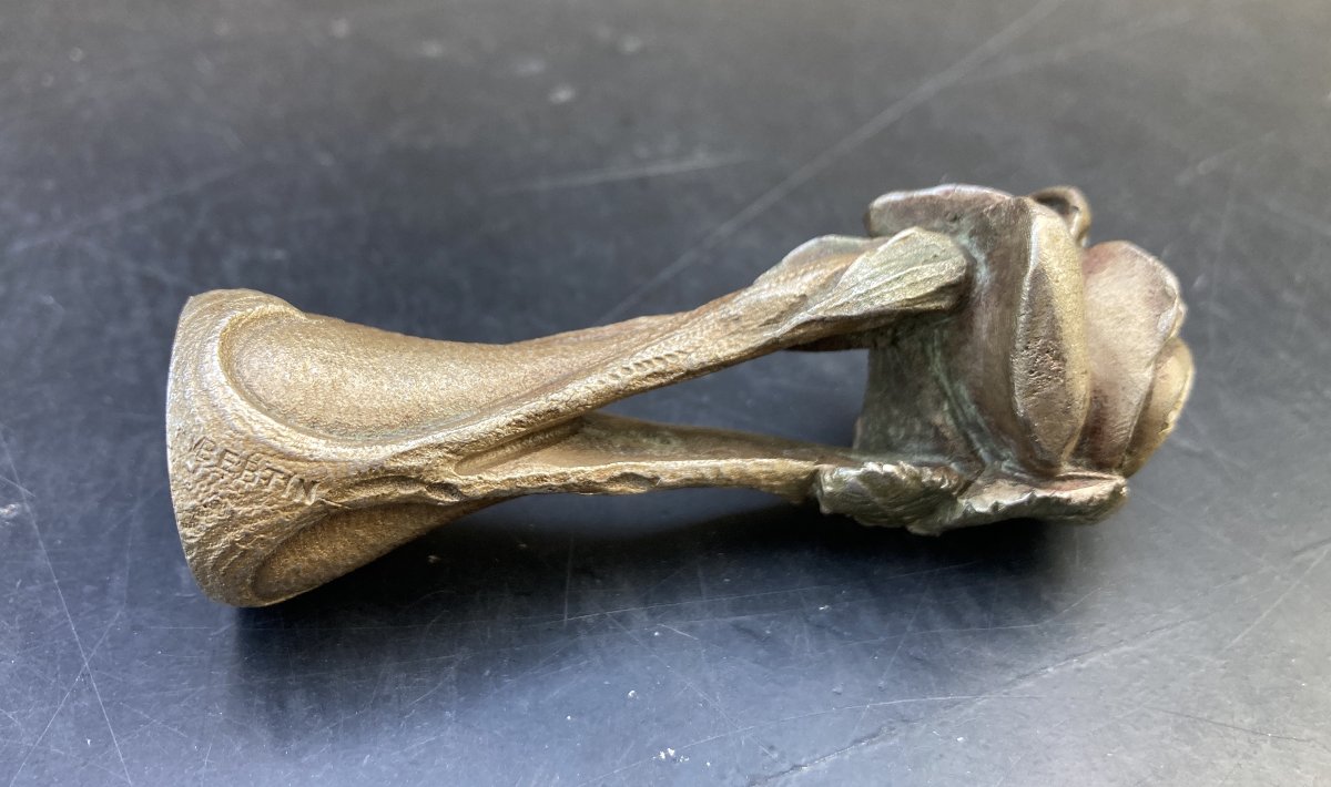 Art Nouveau Bronze Seal Signed Bertin-photo-3