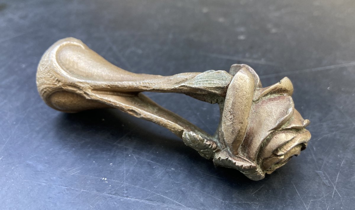 Art Nouveau Bronze Seal Signed Bertin-photo-4