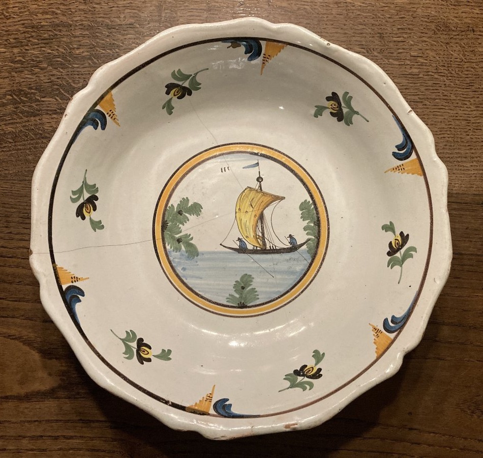 Salad Bowl Featuring A Boat From The Loire River In Nevers