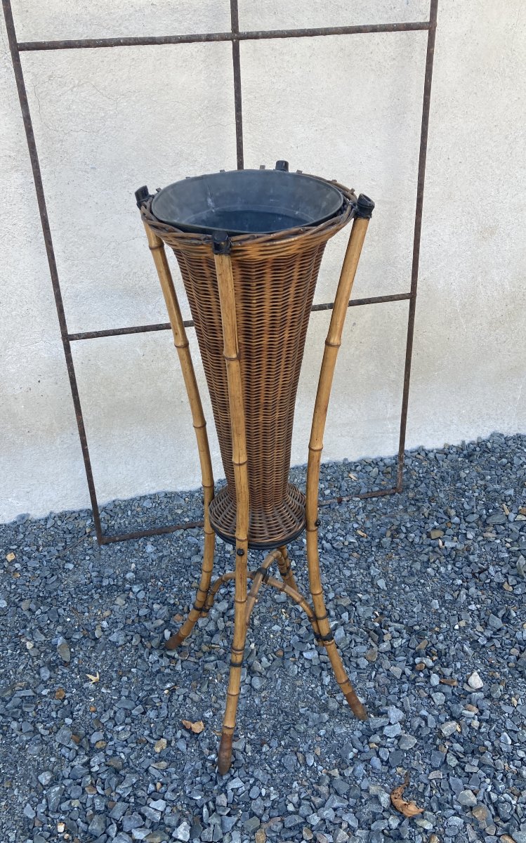 Jardinière bambou et rotin Napoléon III-photo-2