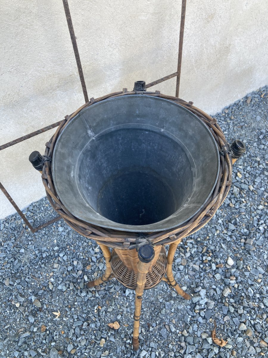 Jardinière bambou et rotin Napoléon III-photo-1