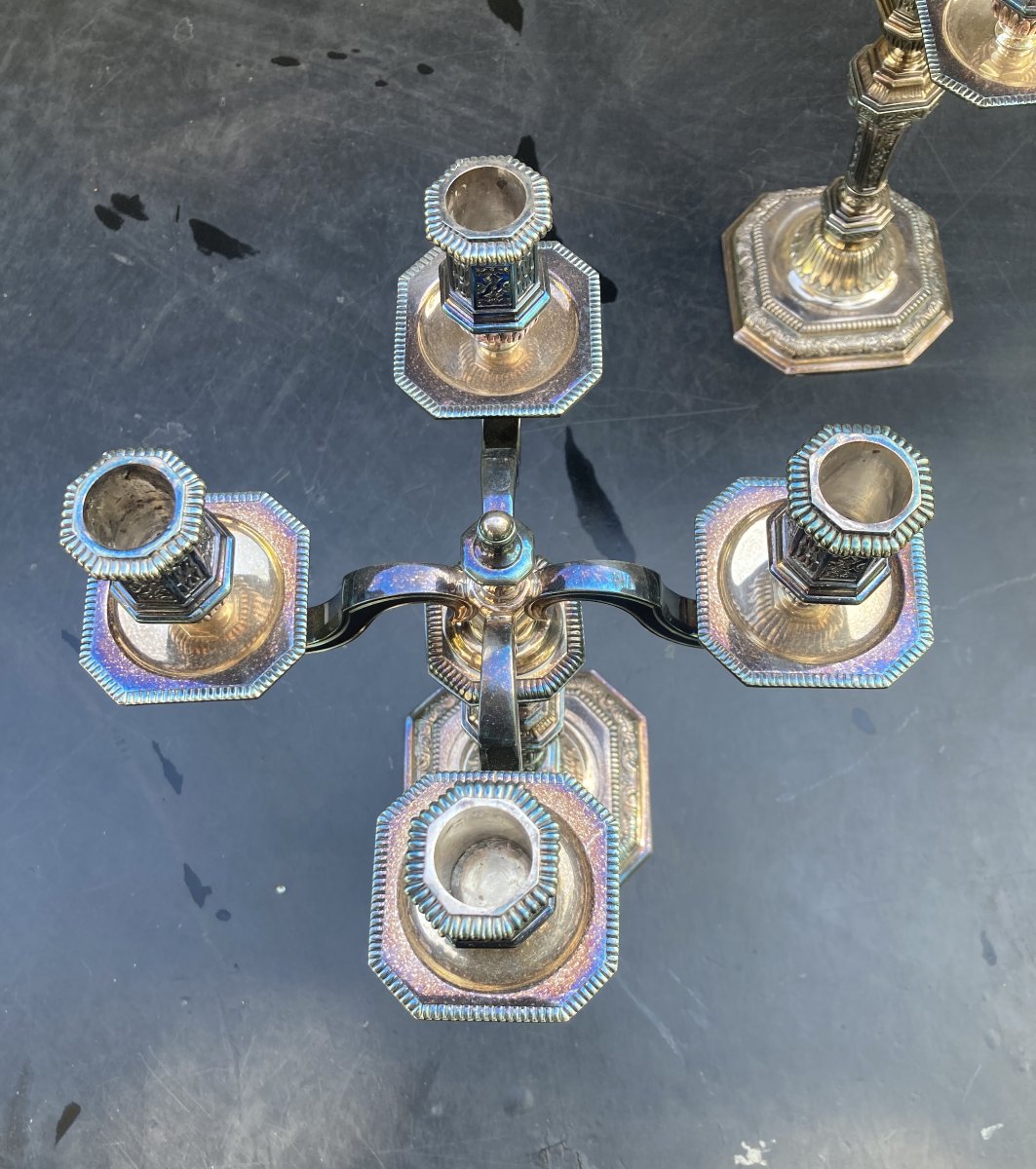 Christofle - Pair Of Dupérier Candelabras.-photo-6