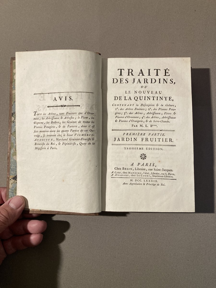 Traité des jardins ou le nouveau de La Quintinye LE BERRYAIS, René 1788/89-photo-2