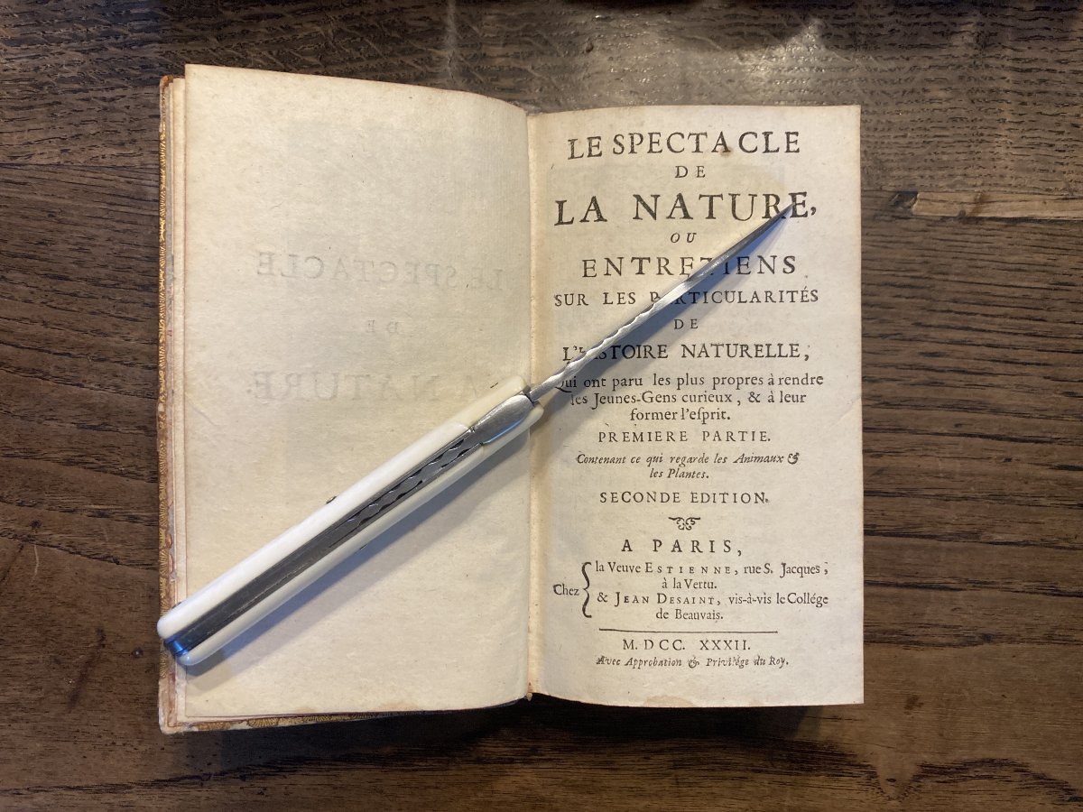 Le spectacle de la nature 1732, 35, 39...Abbé Pluche -  9 volumes.
