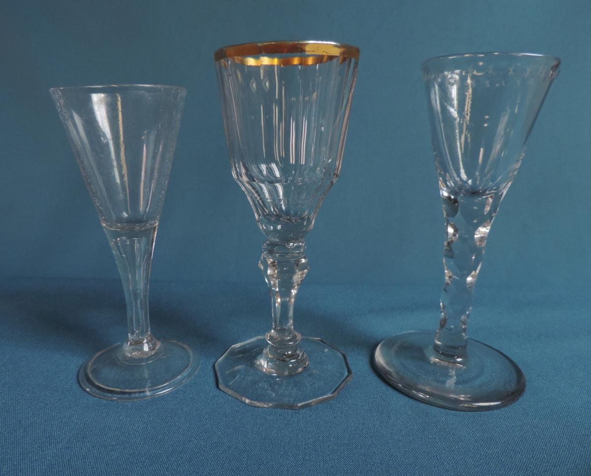 Lot Of 9 Glasses Eighteenth / France / Germany / England / Belgium ...-photo-1