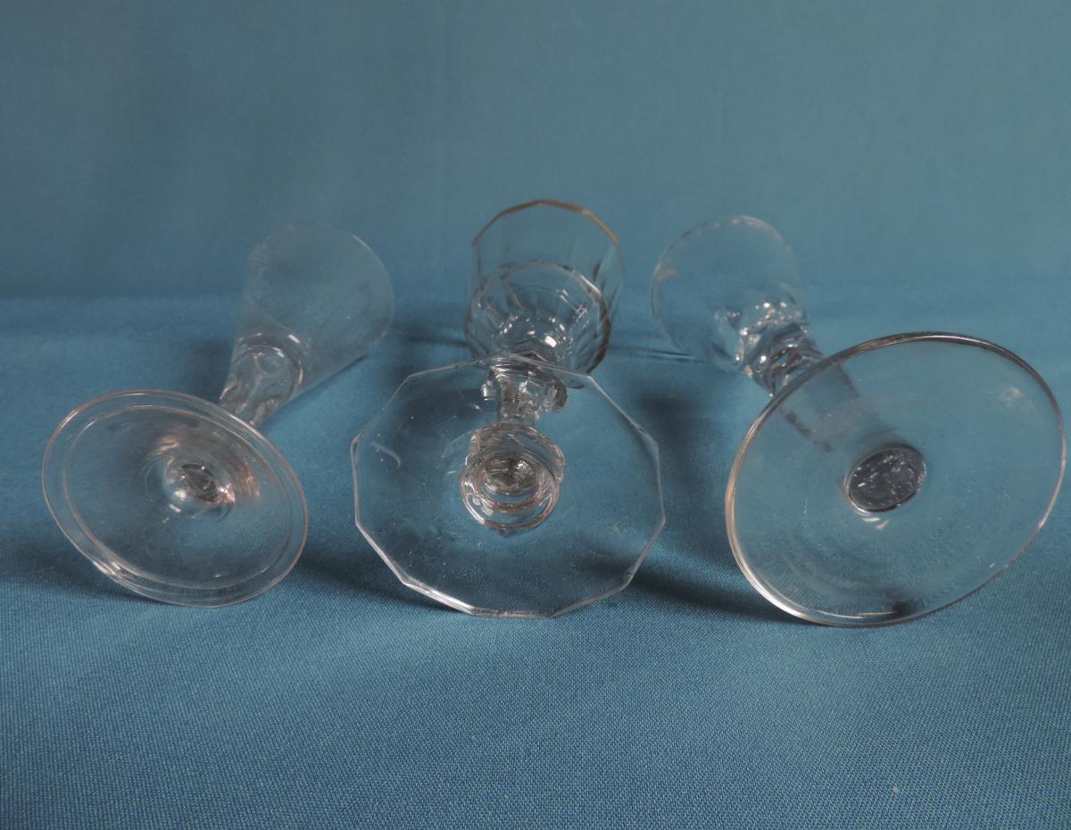 Lot Of 9 Glasses Eighteenth / France / Germany / England / Belgium ...-photo-2