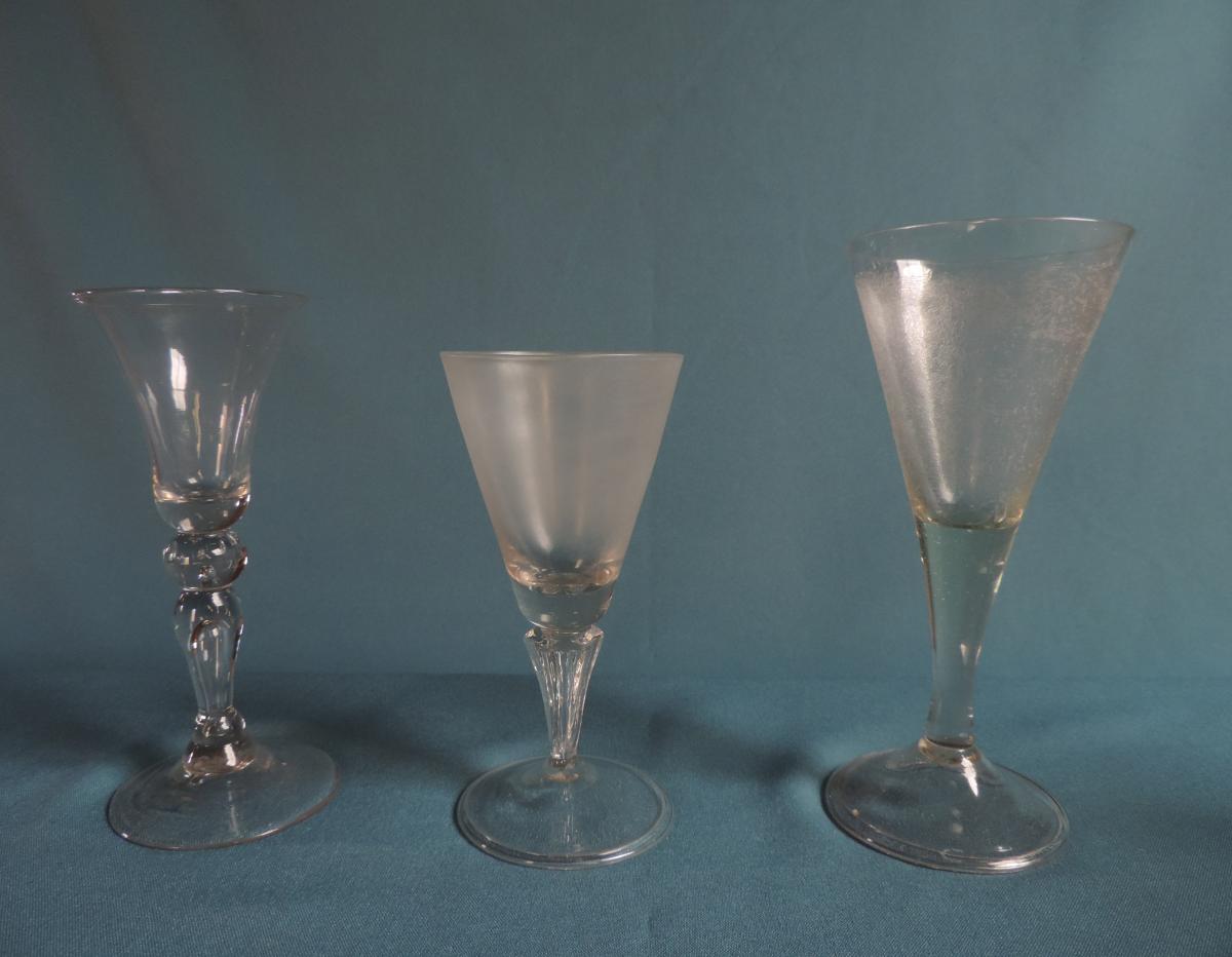 Lot Of 9 Glasses Eighteenth / France / Germany / England / Belgium ...-photo-5