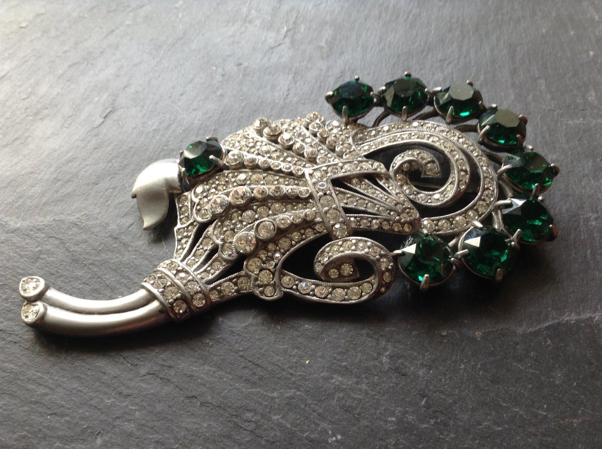 Beautiful Eisenberg Dress Clip / Brooch Eisenberg Strass-photo-1