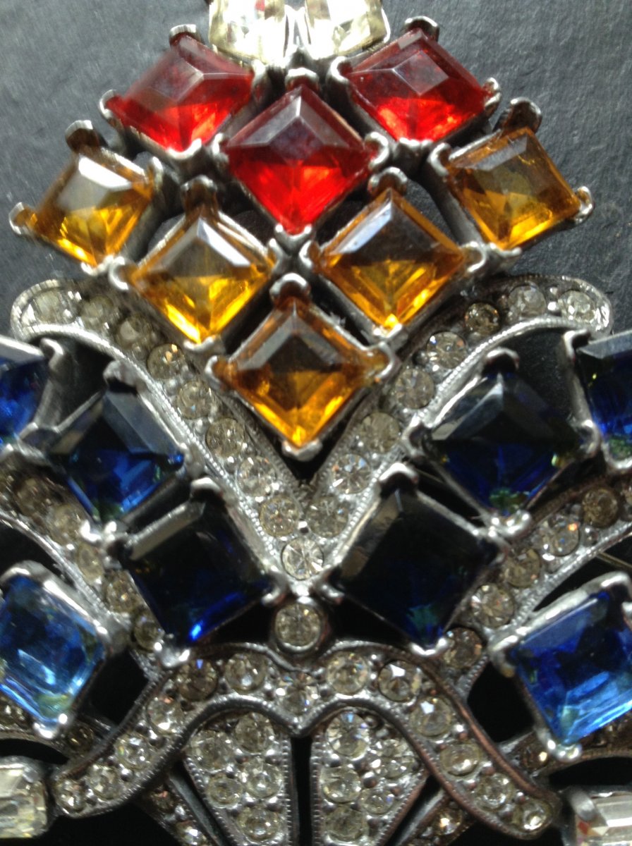 "magnificent Jewel Eisenberg Dress Clip / Important Rhinestone Eisenberg Brooch"-photo-2