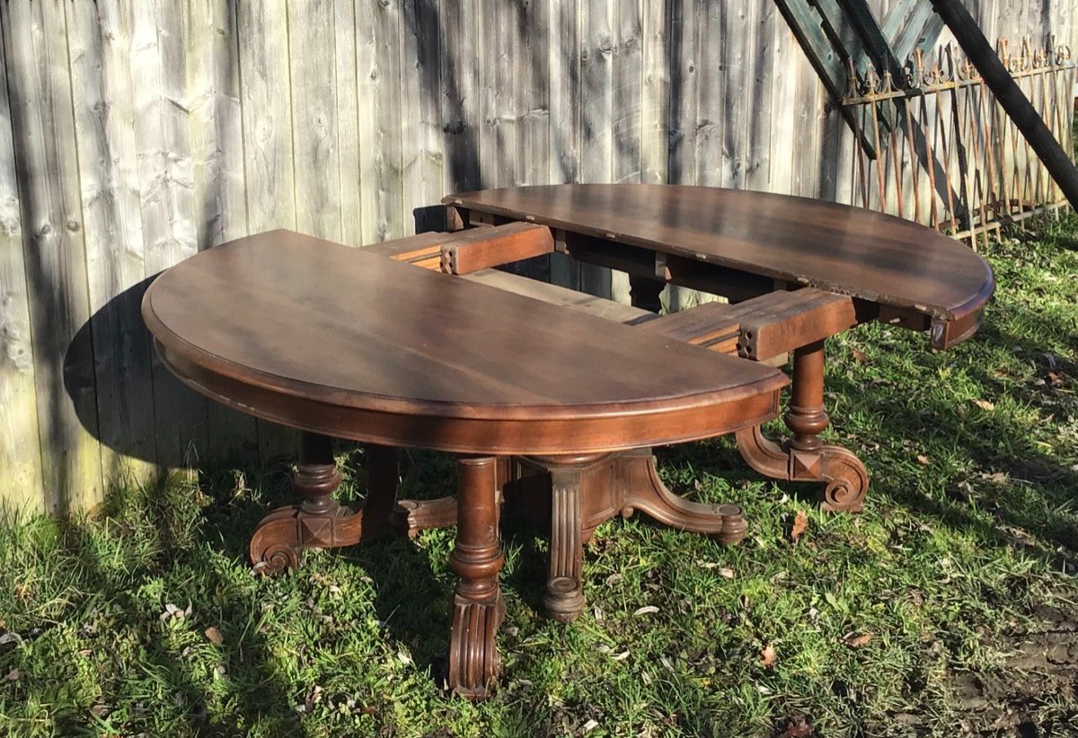 Napoleon III Table In Walnut With Ingenious Central Foot-photo-6