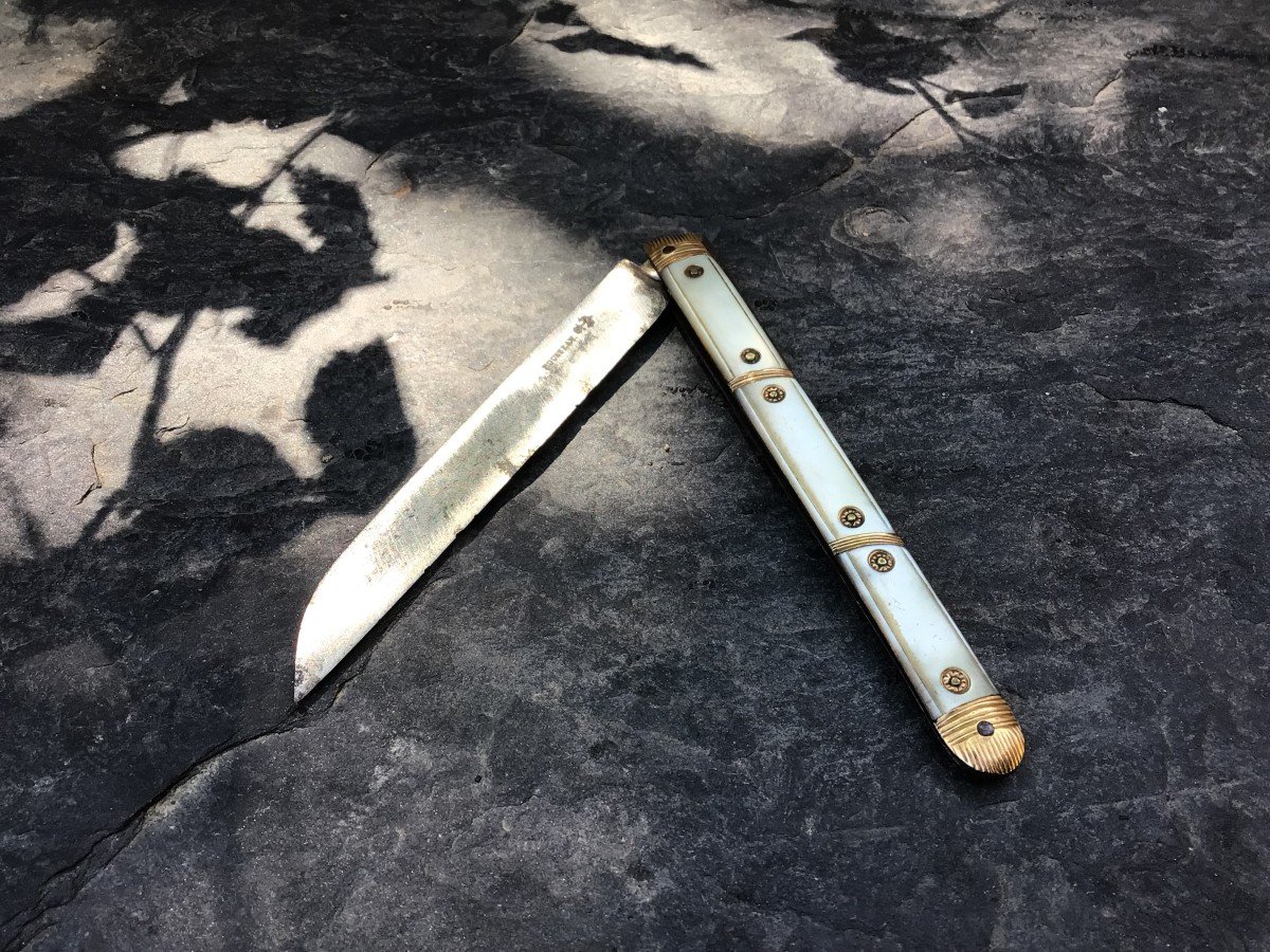XVIII Closing Knife, Signed Rousseau.-photo-2