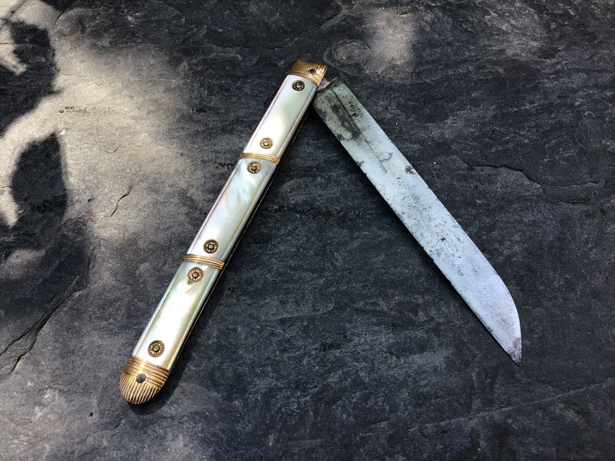 XVIII Closing Knife, Signed Rousseau.-photo-3