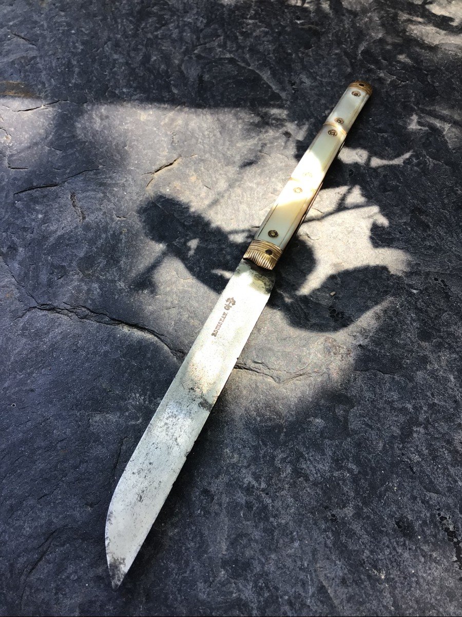 XVIII Closing Knife, Signed Rousseau.-photo-6