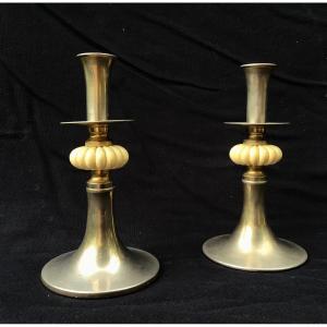 Christian Dior Candlesticks (pair Of).