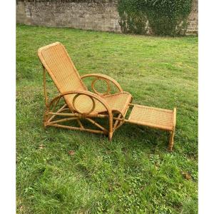 Bamboo And Rattan Lounge Chair 1960