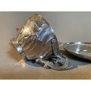 Pair Of Silver Cups / Alphonse Debain 1883-1911