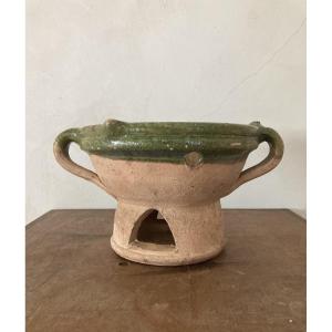 Réchaud à braise - Terre vernissée - XIXème