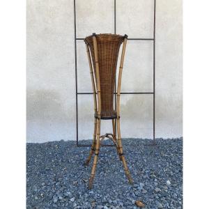 Jardinière bambou et rotin Napoléon III