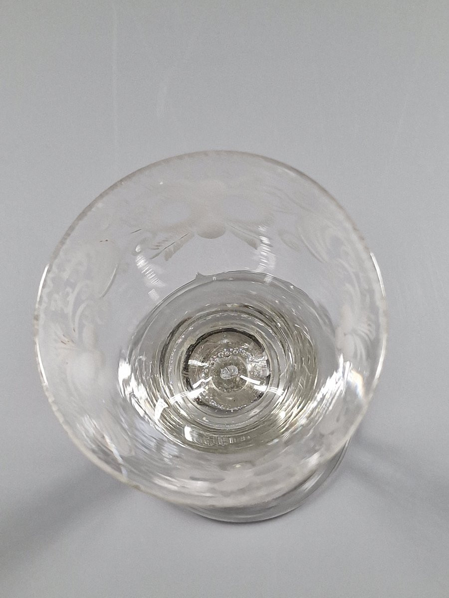 Grand verre à coupe gravée - XVIIIe siècle-photo-6
