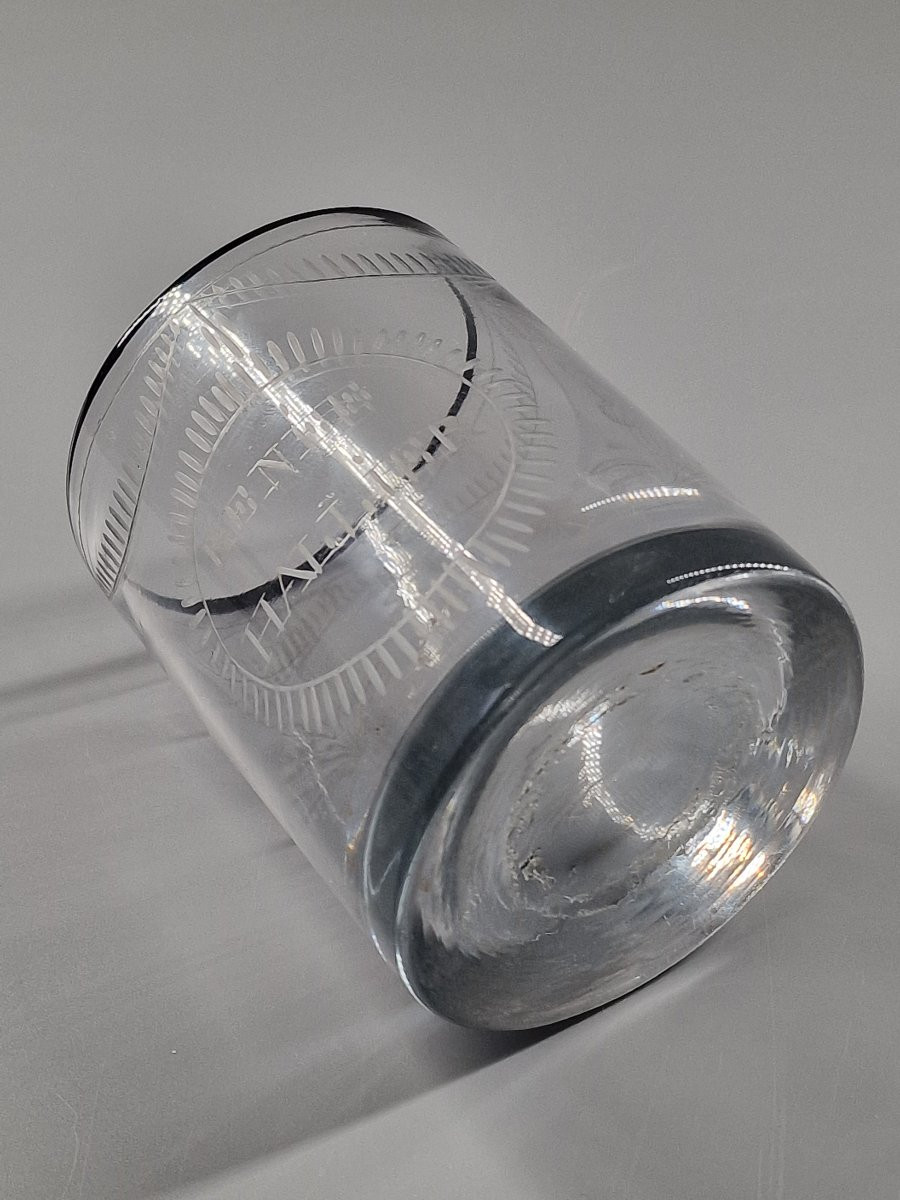 Gobelet patronymique en verre - Normandie, Tanville, début du XIXème siècle-photo-5