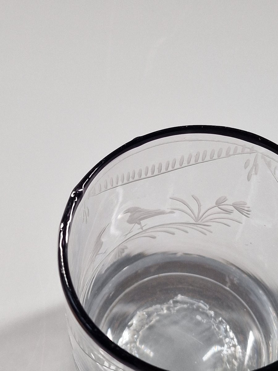 Gobelet patronymique en verre - Normandie, Tanville, début du XIXème siècle-photo-7