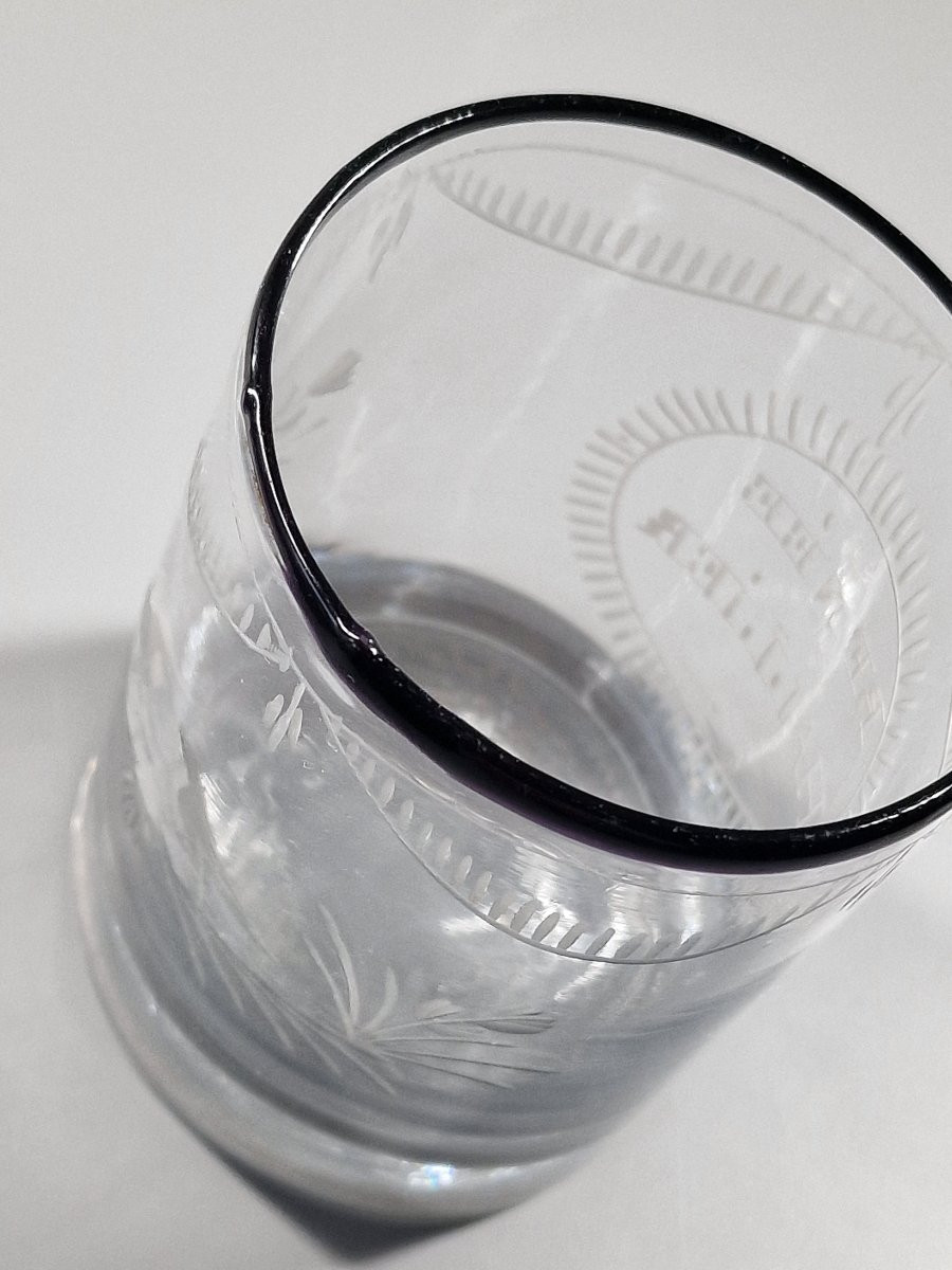 Gobelet patronymique en verre - Normandie, Tanville, début du XIXème siècle-photo-8