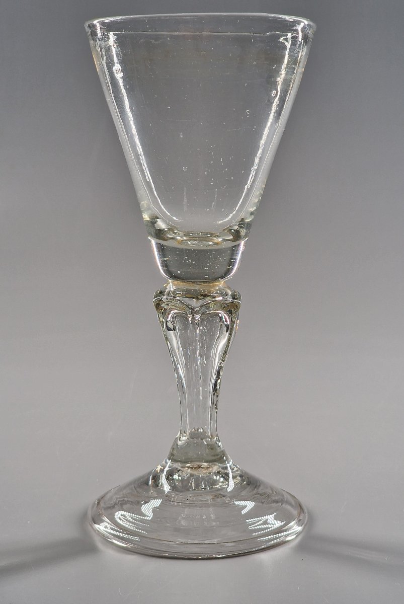 Verre à coupe tronconique et jambe silésienne - XVIIIe siècle-photo-3