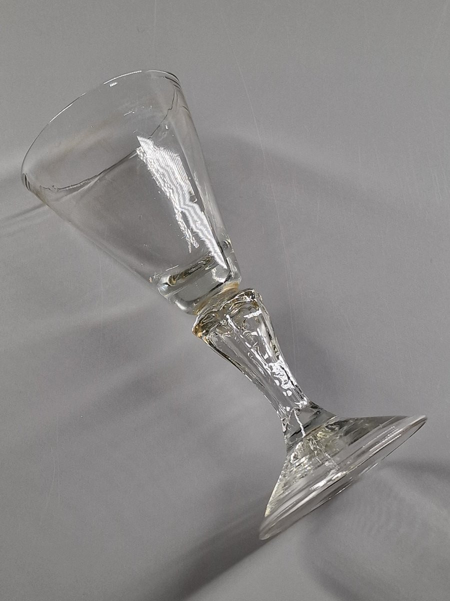Verre à coupe tronconique et jambe silésienne - XVIIIe siècle-photo-3