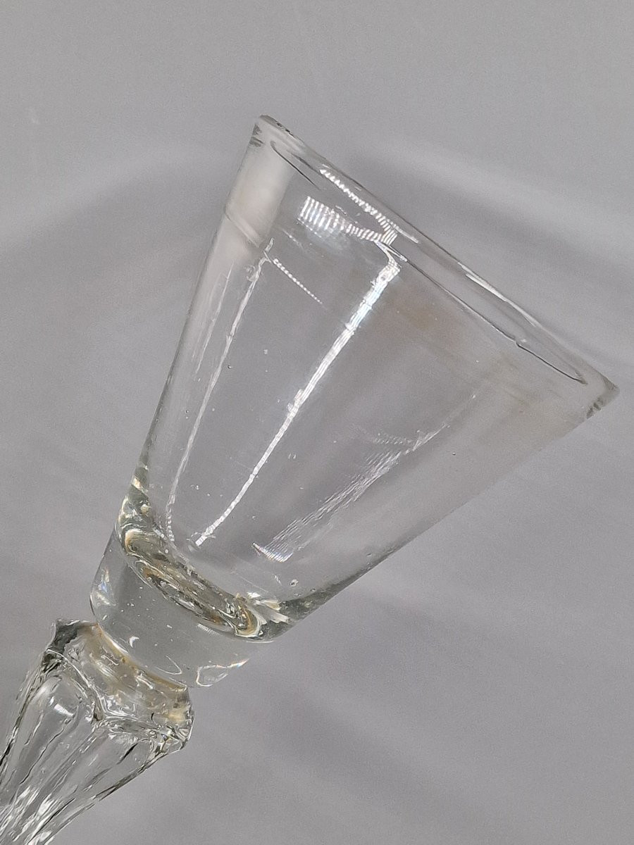 Verre à coupe tronconique et jambe silésienne - XVIIIe siècle-photo-4