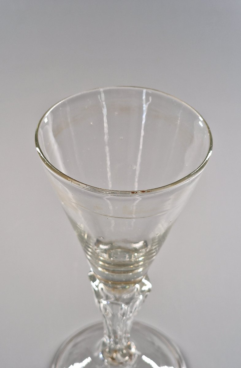 Verre à coupe tronconique et jambe silésienne - XVIIIe siècle-photo-5