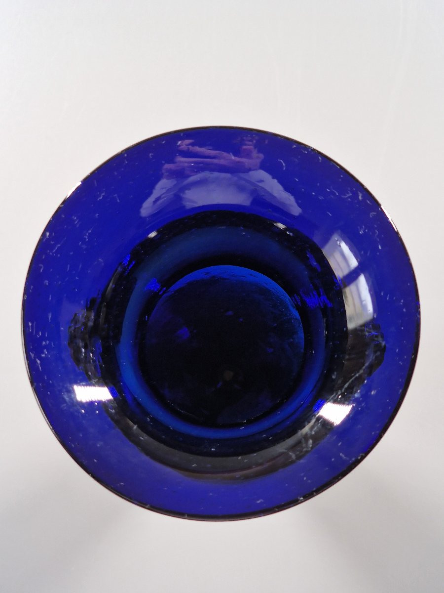 Fleurier bordelais en verre bleu cobalt à mascarons tête de lion - Fin du XVIIIe siècle-photo-1