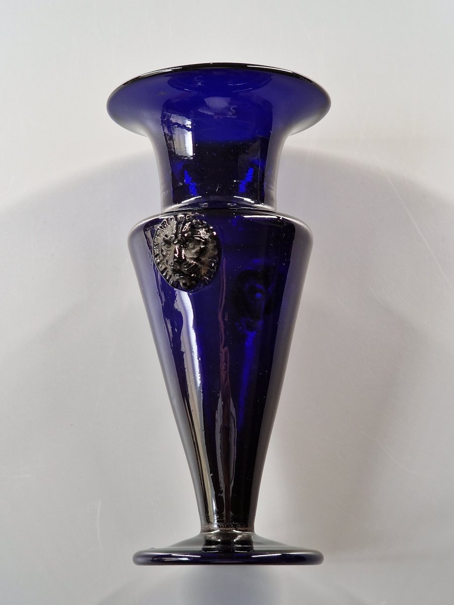 Fleurier bordelais en verre bleu cobalt à mascarons tête de lion - Fin du XVIIIe siècle-photo-5