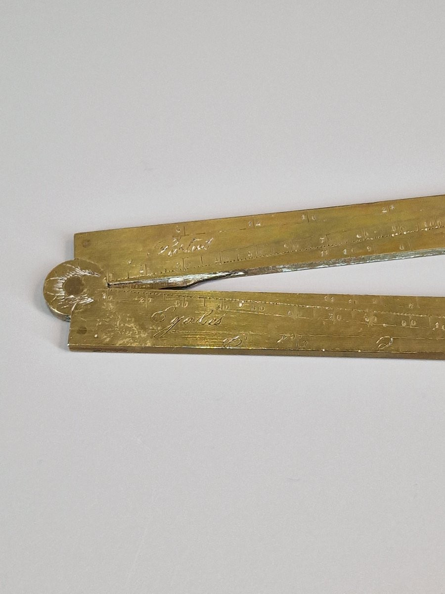 Engraved Brass Proportional Compass - Late 18th Century-photo-2