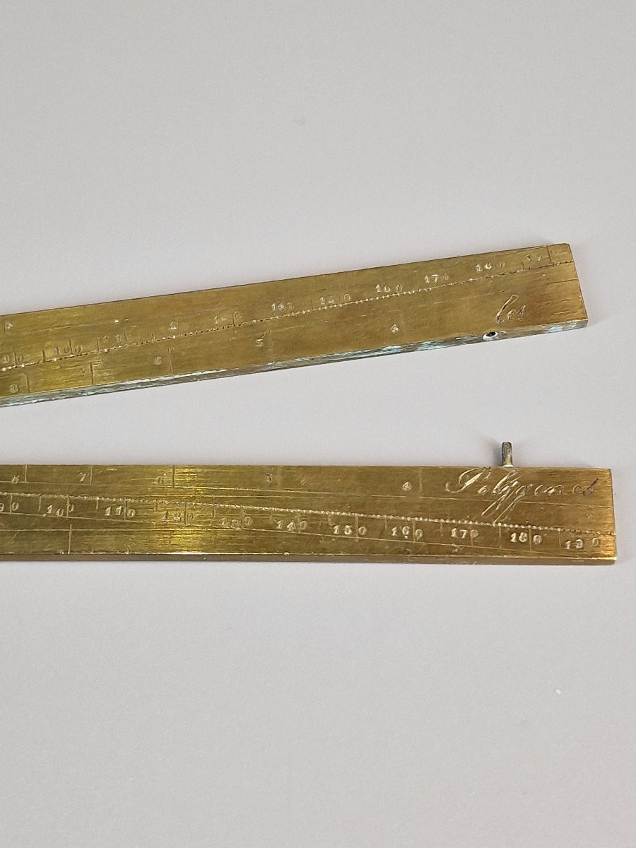 Engraved Brass Proportional Compass - Late 18th Century-photo-3