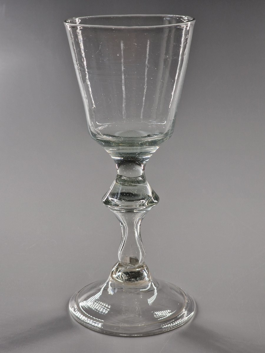 Grand verre dit bourguignon en verre soufflé - XVIIIe siècle-photo-2